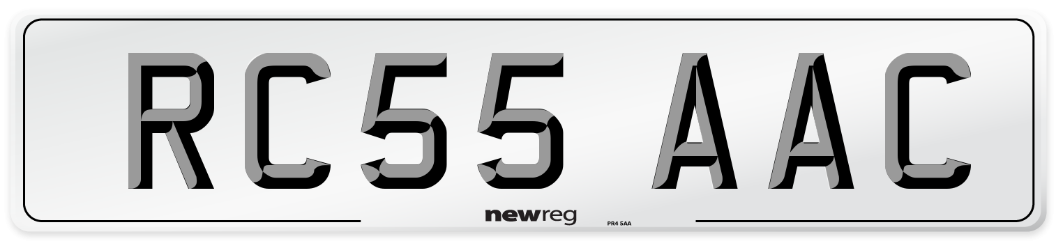 RC55 AAC Number Plate from New Reg